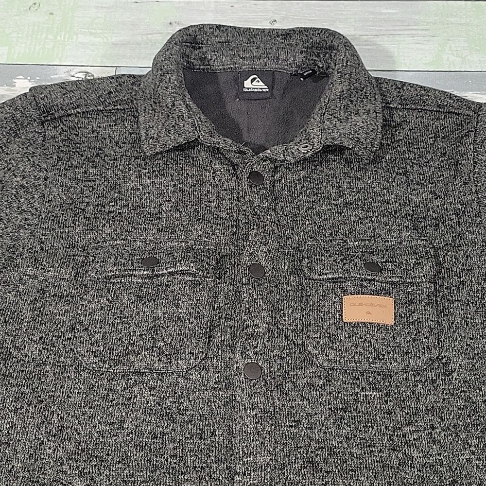 Quiksilver Button Down Gray Jacket sz Small - Picture 4 of 7